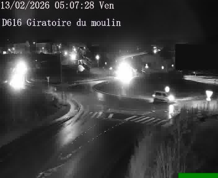 Webcams sur la D616, sur le contournement d'Audun-le-Tiche. Vue orientée vers le rond-point du Moulin, en provenance du Luxembourg