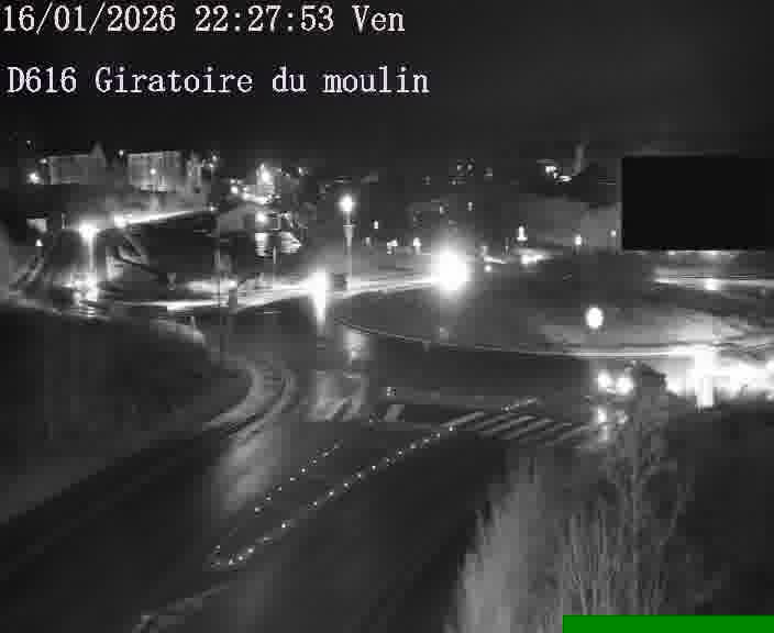 Webcams sur la D616, sur le contournement d'Audun-le-Tiche. Vue orientée vers le rond-point du Moulin, en provenance du Luxembourg