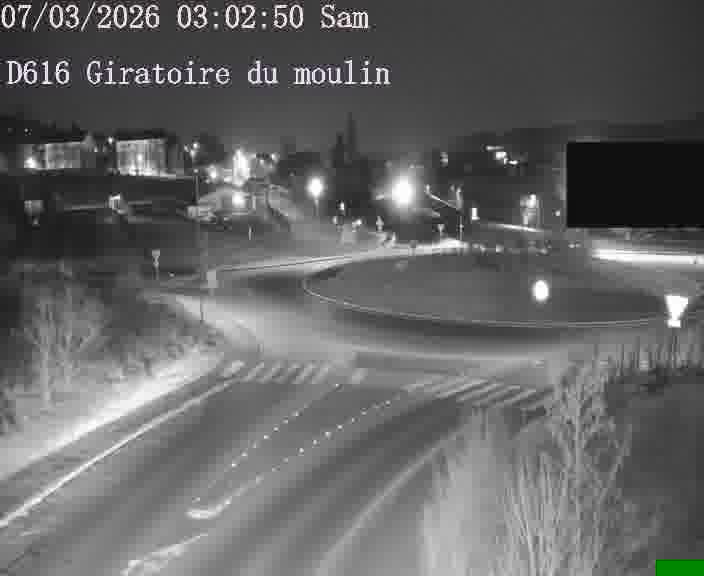 Webcams sur la D616, sur le contournement d'Audun-le-Tiche. Vue orientée vers le rond-point du Moulin, en provenance du Luxembourg