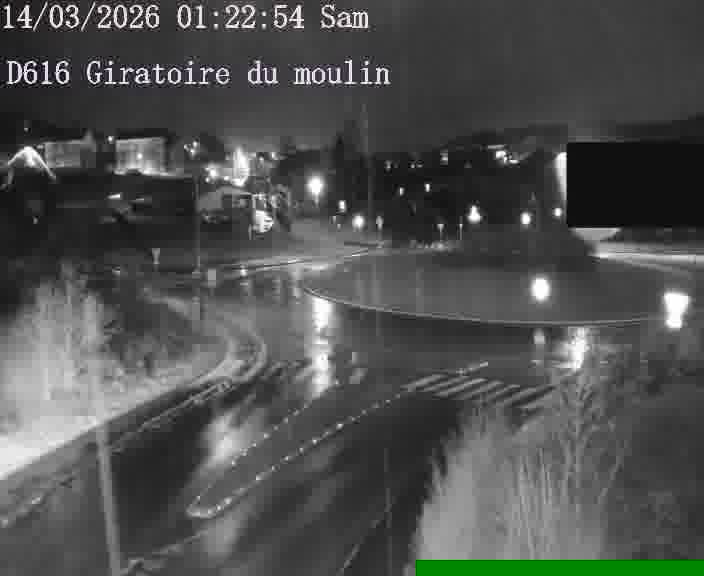 Webcams sur la D616, sur le contournement d'Audun-le-Tiche. Vue orientée vers le rond-point du Moulin, en provenance du Luxembourg