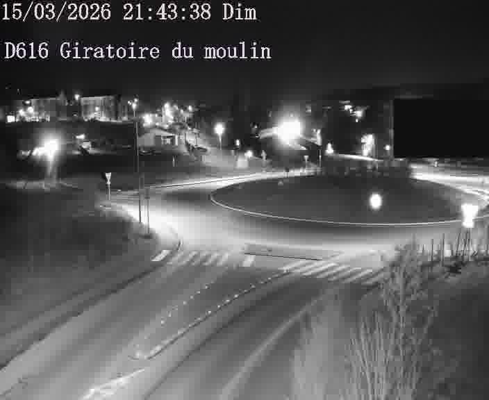 Webcams sur la D616, sur le contournement d'Audun-le-Tiche. Vue orientée vers le rond-point du Moulin, en provenance du Luxembourg