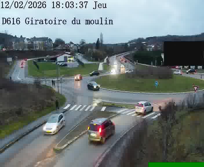 <h2>Webcams sur la D616, sur le contournement d'Audun-le-Tiche. Vue orientée vers le rond-point du Moulin, en provenance du Luxembourg</h2>
