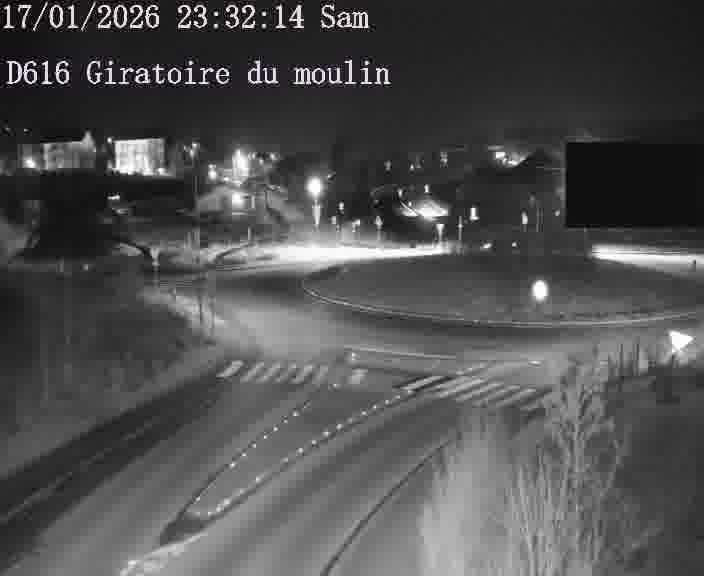 Webcams sur la D616, sur le contournement d'Audun-le-Tiche. Vue orientée vers le rond-point du Moulin, en provenance du Luxembourg