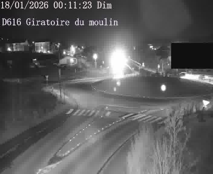 Webcams sur la D616, sur le contournement d'Audun-le-Tiche. Vue orientée vers le rond-point du Moulin, en provenance du Luxembourg
