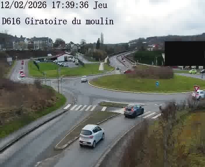 <h2>Webcams sur la D616, sur le contournement d'Audun-le-Tiche. Vue orientée vers le rond-point du Moulin, en provenance du Luxembourg</h2>