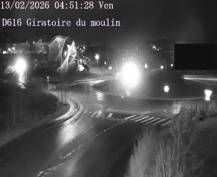 Webcams sur la D616, sur le contournement d'Audun-le-Tiche. Vue orientée vers le rond-point du Moulin, en provenance du Luxembourg