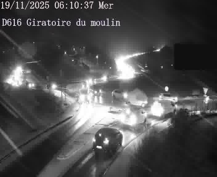 <h2>Webcams sur la D616, sur le contournement d'Audun-le-Tiche. Vue orientée vers le rond-point du Moulin, en provenance du Luxembourg</h2>
