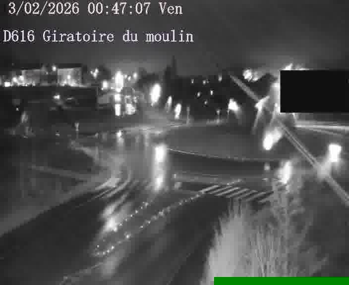 Webcams sur la D616, sur le contournement d'Audun-le-Tiche. Vue orientée vers le rond-point du Moulin, en provenance du Luxembourg