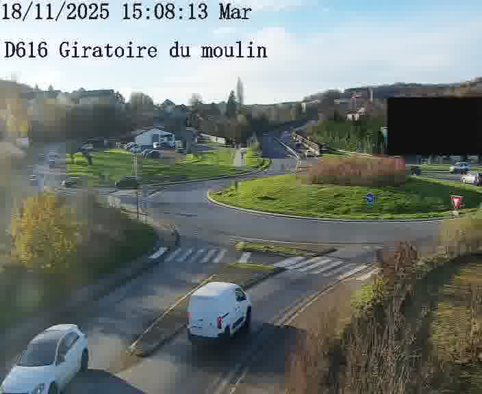 <h2>Webcams sur la D616, sur le contournement d'Audun-le-Tiche. Vue orientée vers le rond-point du Moulin, en provenance du Luxembourg</h2>