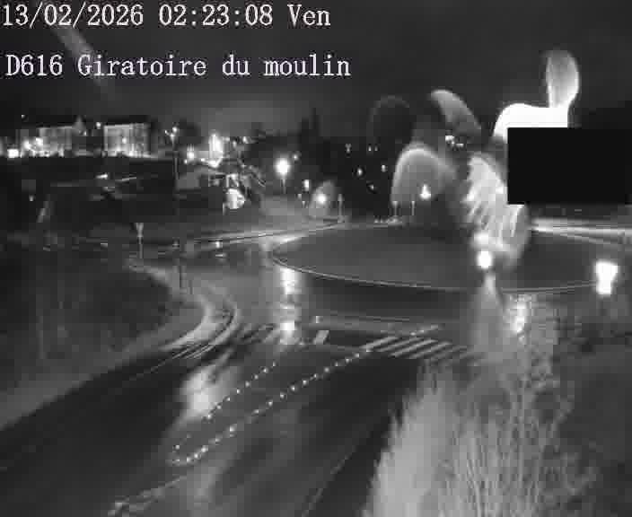 Webcams sur la D616, sur le contournement d'Audun-le-Tiche. Vue orientée vers le rond-point du Moulin, en provenance du Luxembourg