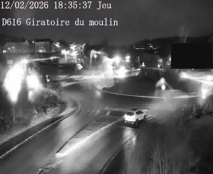 Webcams sur la D616, sur le contournement d'Audun-le-Tiche. Vue orientée vers le rond-point du Moulin, en provenance du Luxembourg