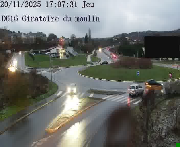 Webcams sur la D616, sur le contournement d'Audun-le-Tiche. Vue orientée vers le rond-point du Moulin, en provenance du Luxembourg