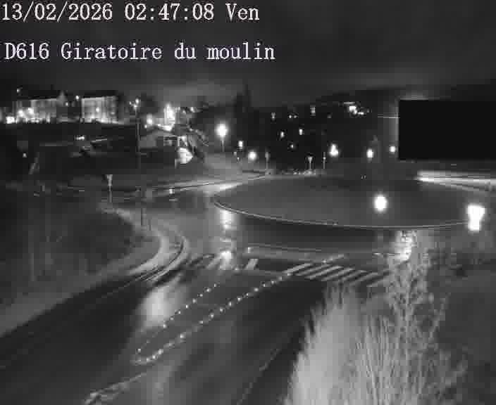 Webcams sur la D616, sur le contournement d'Audun-le-Tiche. Vue orientée vers le rond-point du Moulin, en provenance du Luxembourg