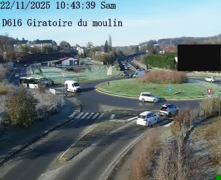<h2>Webcams sur la D616, sur le contournement d'Audun-le-Tiche. Vue orientée vers le rond-point du Moulin, en provenance du Luxembourg</h2>