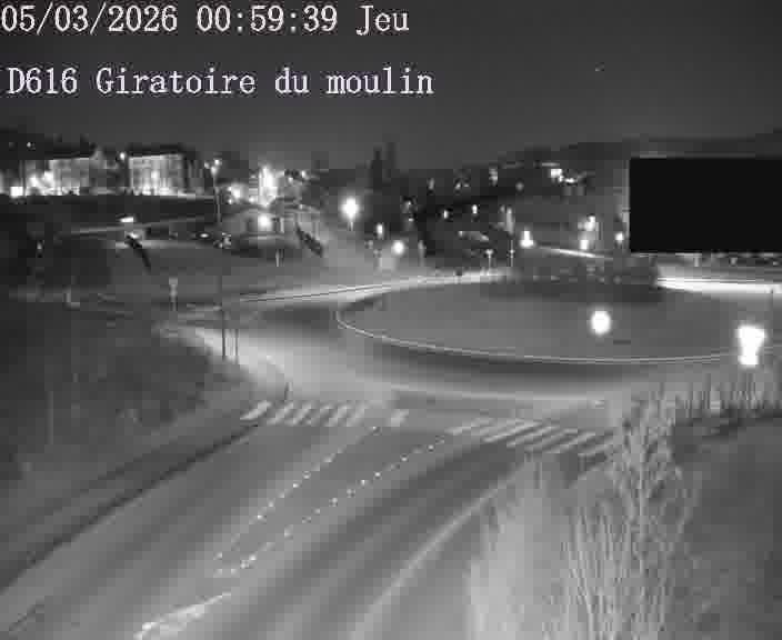 Webcams sur la D616, sur le contournement d'Audun-le-Tiche. Vue orientée vers le rond-point du Moulin, en provenance du Luxembourg