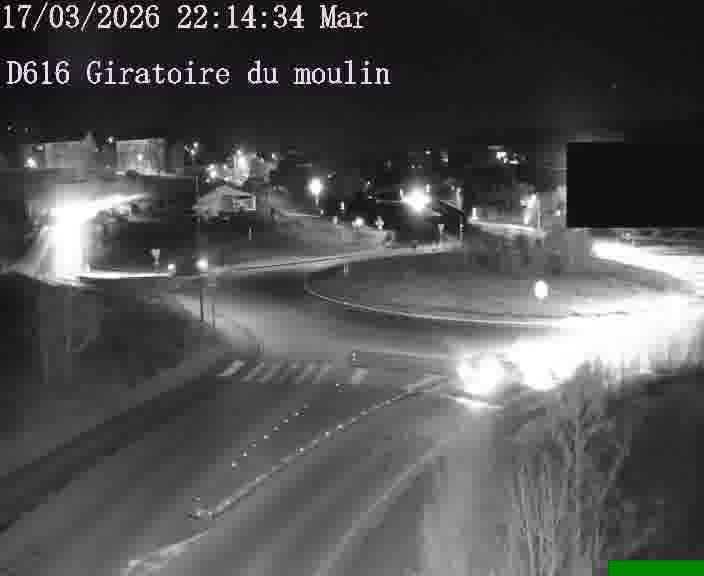 Webcams sur la D616, sur le contournement d'Audun-le-Tiche. Vue orientée vers le rond-point du Moulin, en provenance du Luxembourg
