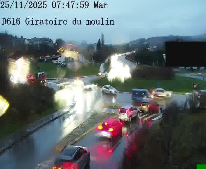 <h2>Webcams sur la D616, sur le contournement d'Audun-le-Tiche. Vue orientée vers le rond-point du Moulin, en provenance du Luxembourg</h2>