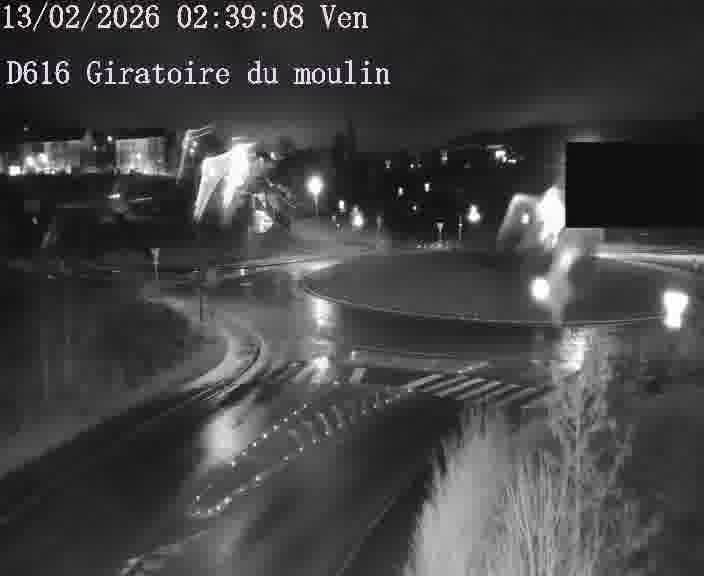 Webcams sur la D616, sur le contournement d'Audun-le-Tiche. Vue orientée vers le rond-point du Moulin, en provenance du Luxembourg