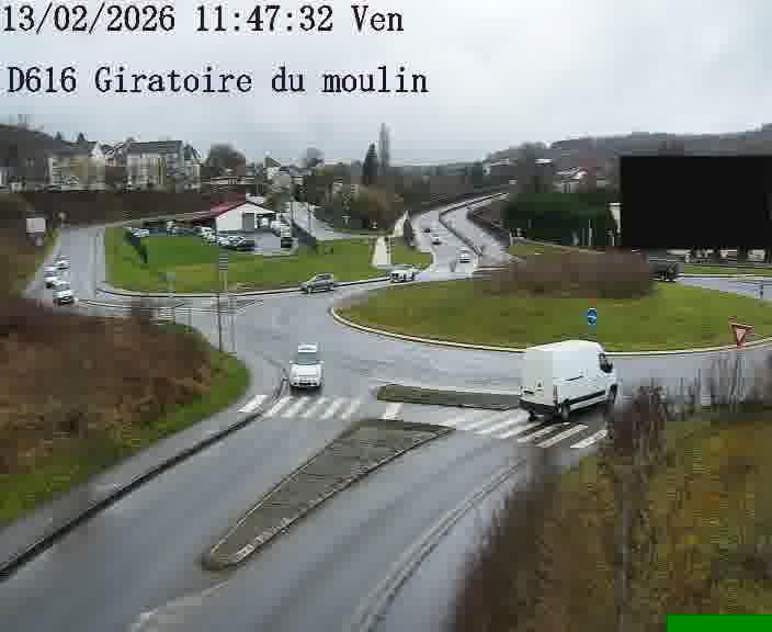 Webcams sur la D616, sur le contournement d'Audun-le-Tiche. Vue orientée vers le rond-point du Moulin, en provenance du Luxembourg