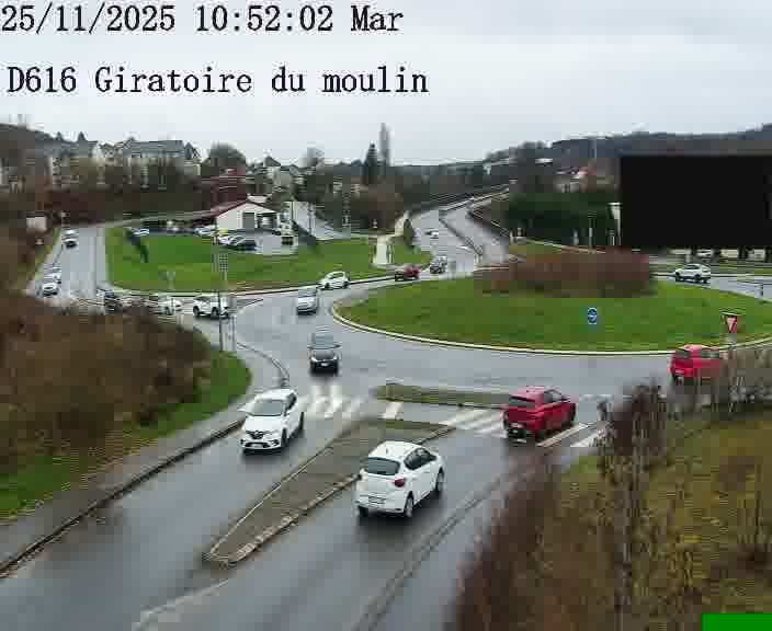 <h2>Webcams sur la D616, sur le contournement d'Audun-le-Tiche. Vue orientée vers le rond-point du Moulin, en provenance du Luxembourg</h2>
