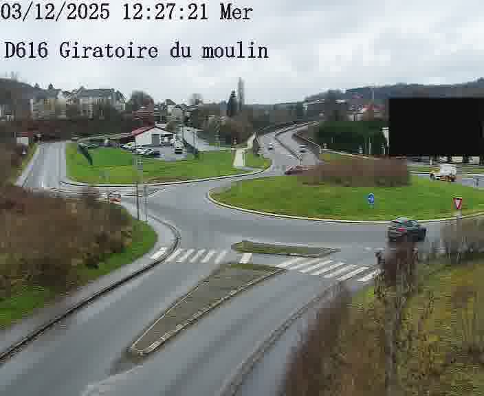 <h2>Webcams sur la D616, sur le contournement d'Audun-le-Tiche. Vue orientée vers le rond-point du Moulin, en provenance du Luxembourg</h2>
