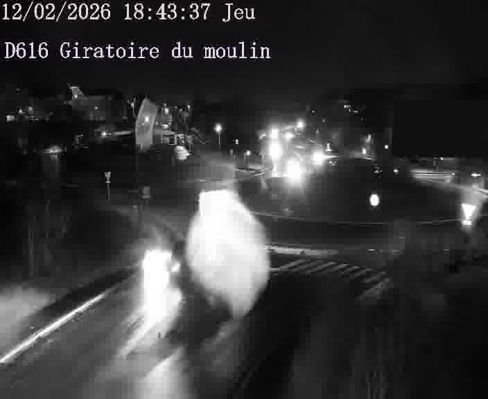 Webcams sur la D616, sur le contournement d'Audun-le-Tiche. Vue orientée vers le rond-point du Moulin, en provenance du Luxembourg