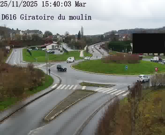 <h2>Webcams sur la D616, sur le contournement d'Audun-le-Tiche. Vue orientée vers le rond-point du Moulin, en provenance du Luxembourg</h2>