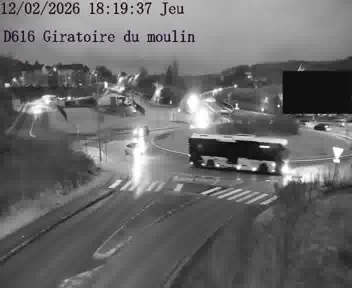 Webcams sur la D616, sur le contournement d'Audun-le-Tiche. Vue orientée vers le rond-point du Moulin, en provenance du Luxembourg