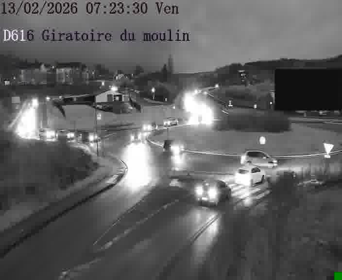 Webcams sur la D616, sur le contournement d'Audun-le-Tiche. Vue orientée vers le rond-point du Moulin, en provenance du Luxembourg