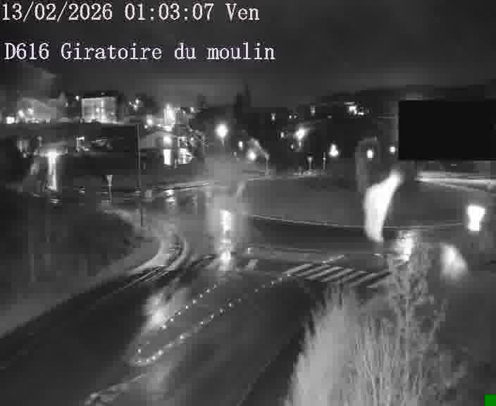 Webcams sur la D616, sur le contournement d'Audun-le-Tiche. Vue orientée vers le rond-point du Moulin, en provenance du Luxembourg