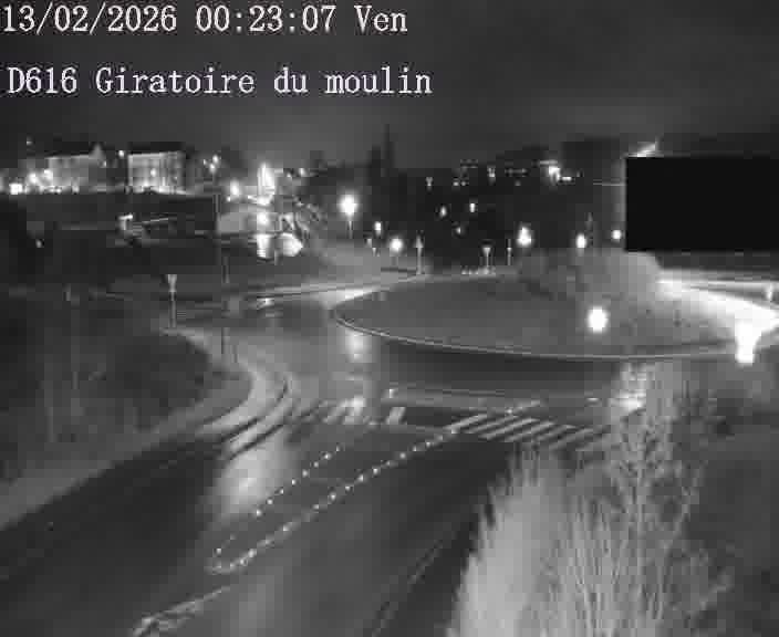 Webcams sur la D616, sur le contournement d'Audun-le-Tiche. Vue orientée vers le rond-point du Moulin, en provenance du Luxembourg