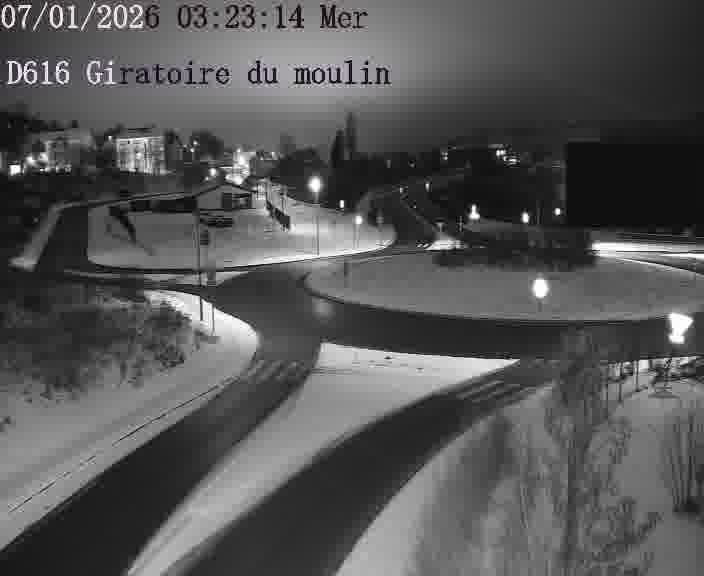 Webcams sur la D616, sur le contournement d'Audun-le-Tiche. Vue orientée vers le rond-point du Moulin, en provenance du Luxembourg