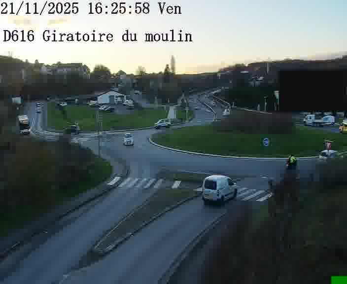 <h2>Webcams sur la D616, sur le contournement d'Audun-le-Tiche. Vue orientée vers le rond-point du Moulin, en provenance du Luxembourg</h2>