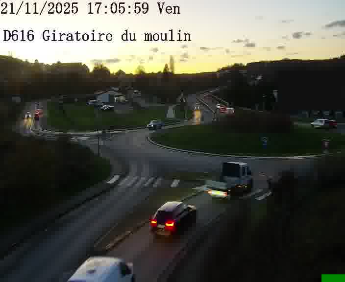 <h2>Webcams sur la D616, sur le contournement d'Audun-le-Tiche. Vue orientée vers le rond-point du Moulin, en provenance du Luxembourg</h2>