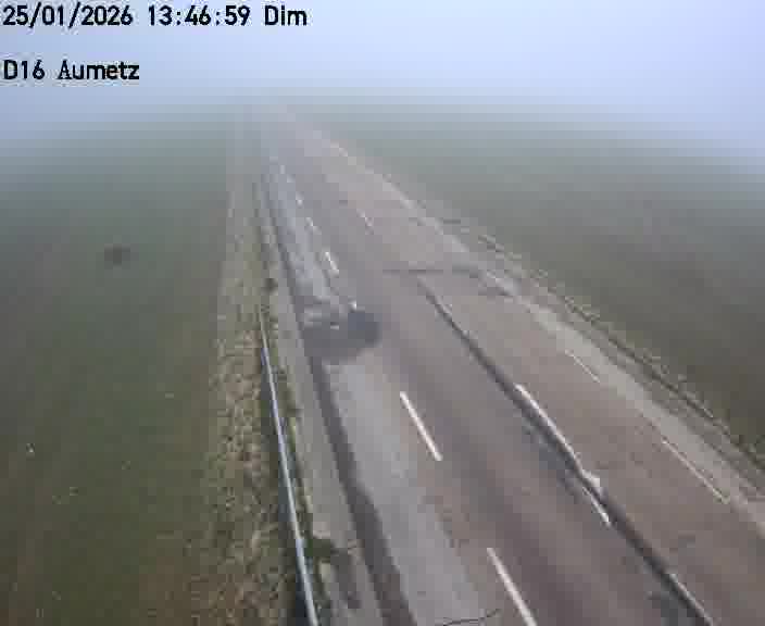 <h2>Webcam sur la D16 à Aumetz. Vue orientée vers A30</h2>