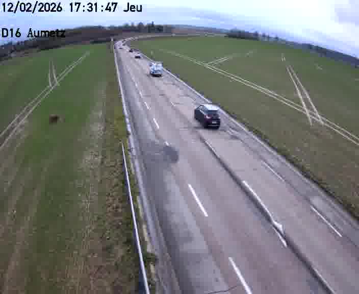 <h2>Webcam sur la D16 à Aumetz. Vue orientée vers A30</h2>