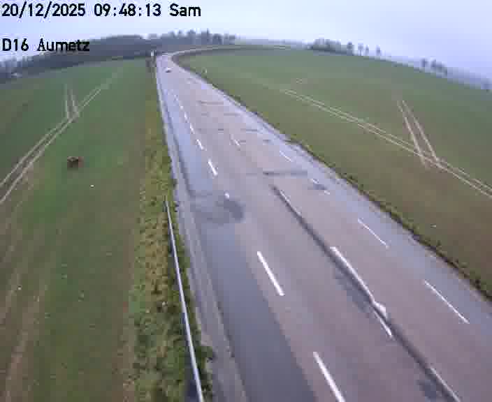 <h2>Webcam sur la D16 à Aumetz. Vue orientée vers A30</h2>