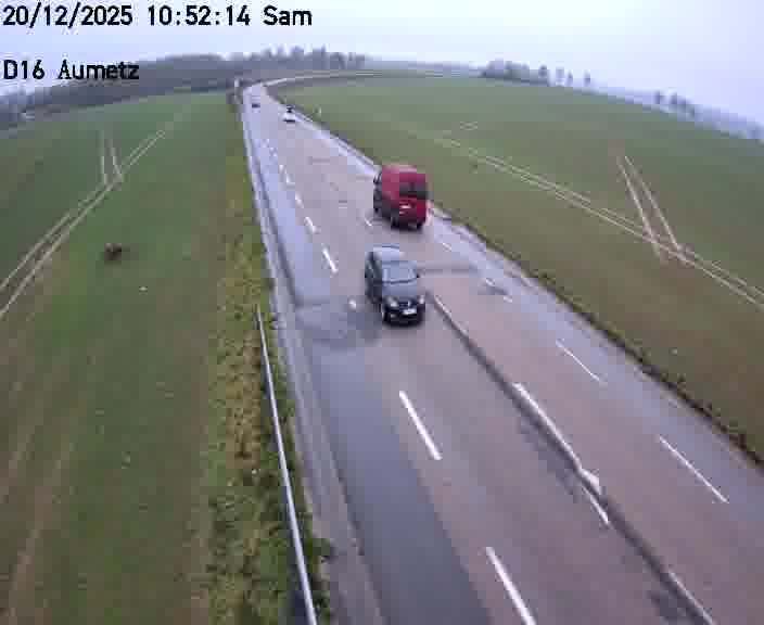 <h2>Webcam sur la D16 à Aumetz. Vue orientée vers A30</h2>