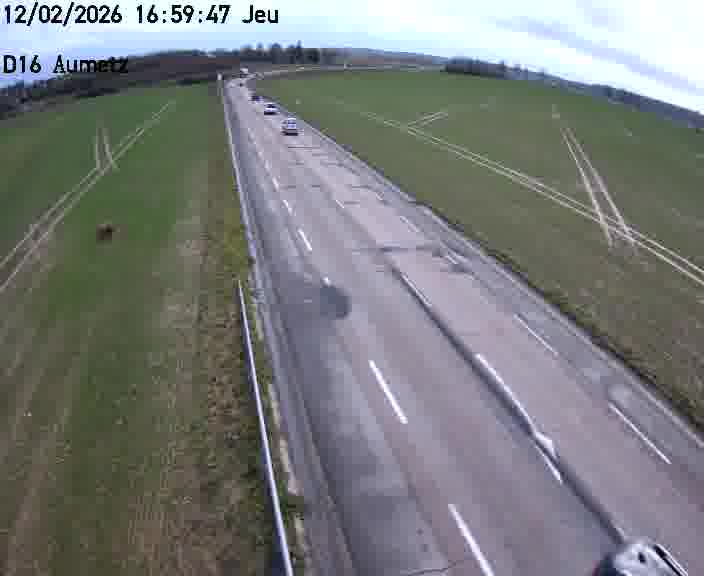 <h2>Webcam sur la D16 à Aumetz. Vue orientée vers A30</h2>