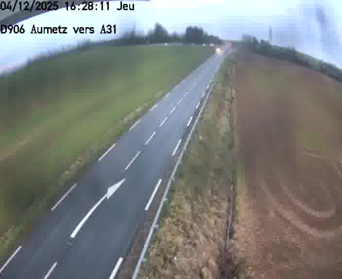 Webcam sur la D906 à Aumetz, juste après la fin de la D16. Vue orientée vers A30