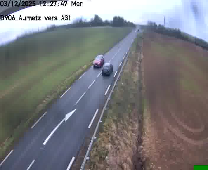 Webcam sur la D906 à Aumetz, juste après la fin de la D16. Vue orientée vers A30