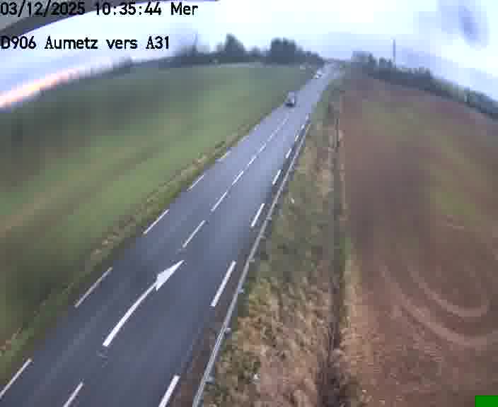 Webcam sur la D906 à Aumetz, juste après la fin de la D16. Vue orientée vers A30