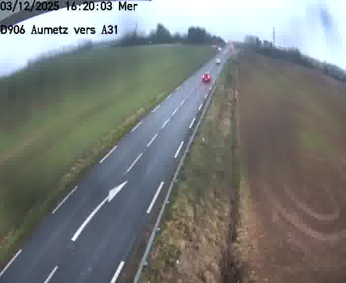 Webcam sur la D906 à Aumetz, juste après la fin de la D16. Vue orientée vers A30