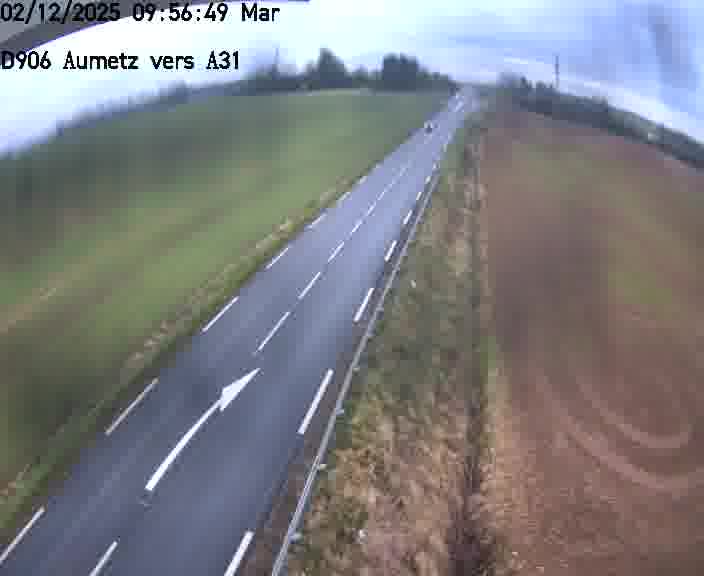 Webcam sur la D906 à Aumetz, juste après la fin de la D16. Vue orientée vers A30