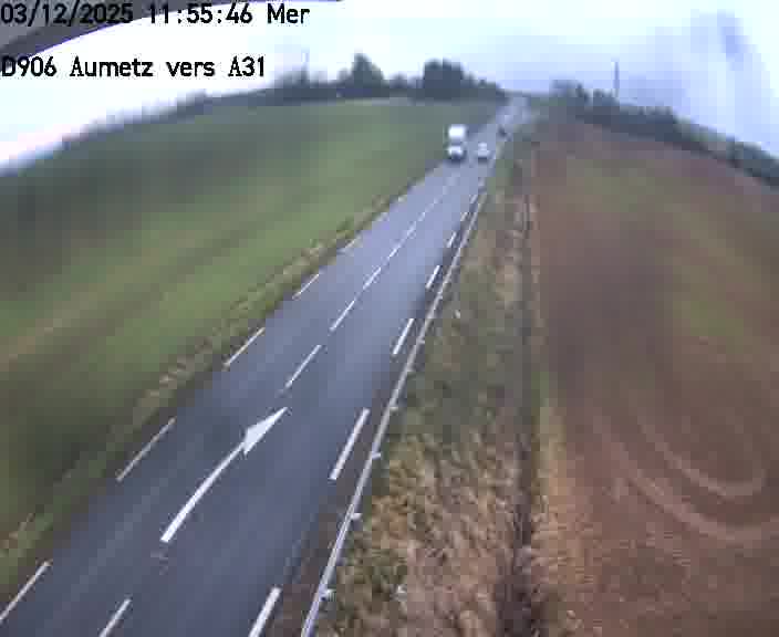 Webcam sur la D906 à Aumetz, juste après la fin de la D16. Vue orientée vers A30