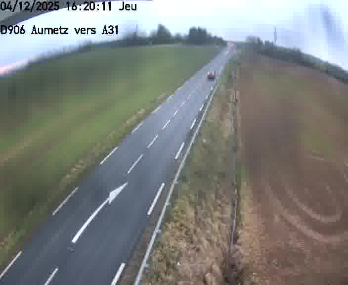 Webcam sur la D906 à Aumetz, juste après la fin de la D16. Vue orientée vers A30