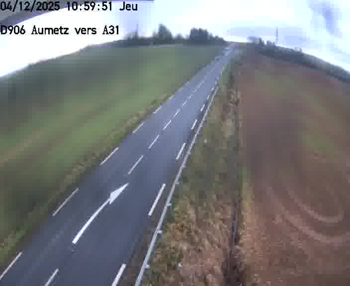 Webcam sur la D906 à Aumetz, juste après la fin de la D16. Vue orientée vers A30