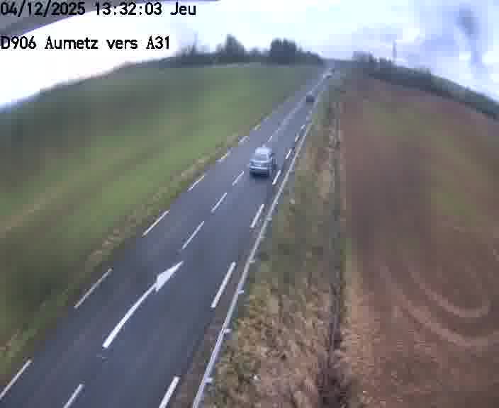 Webcam sur la D906 à Aumetz, juste après la fin de la D16. Vue orientée vers A30