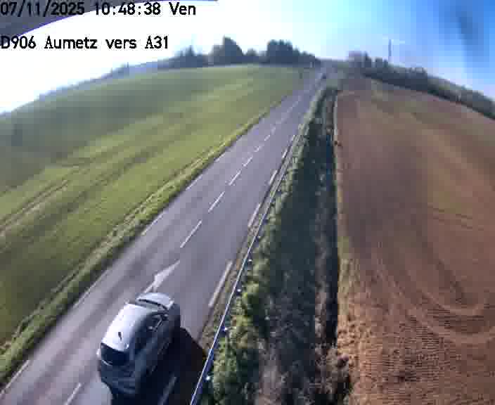 Webcam sur la D906 à Aumetz, juste après la fin de la D16. Vue orientée vers A30