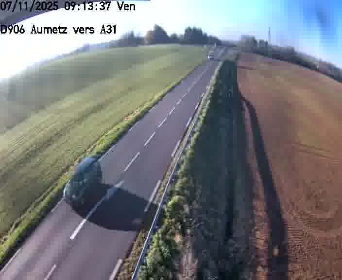 Webcam sur la D906 à Aumetz, juste après la fin de la D16. Vue orientée vers A30